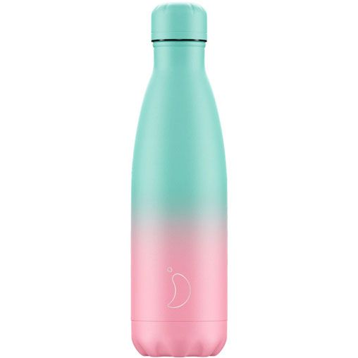 Botella Chilly´s GRADIENT ROSA Y MENTA PASTEL 500 ml